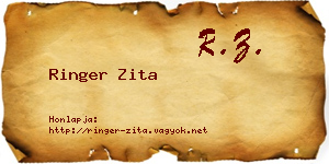 Ringer Zita névjegykártya